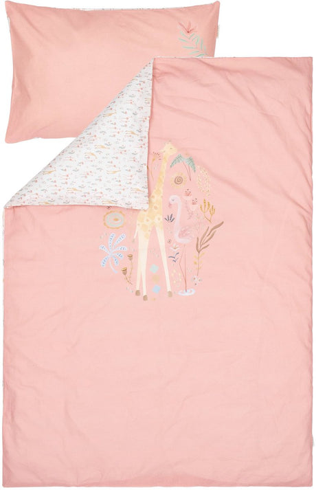 Little dutch blooming safari dekbedovertrek - 140 x 200 cm - roze