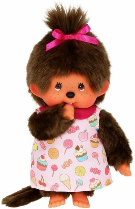 Bandai - monchhichi - monchhichi doll candy plush - kultowa małpka pluszowa z lat 80. - miękki plusz 20 cm dla dzieci i dorosłych - zabawki dla dzieci 2+ - se233861
