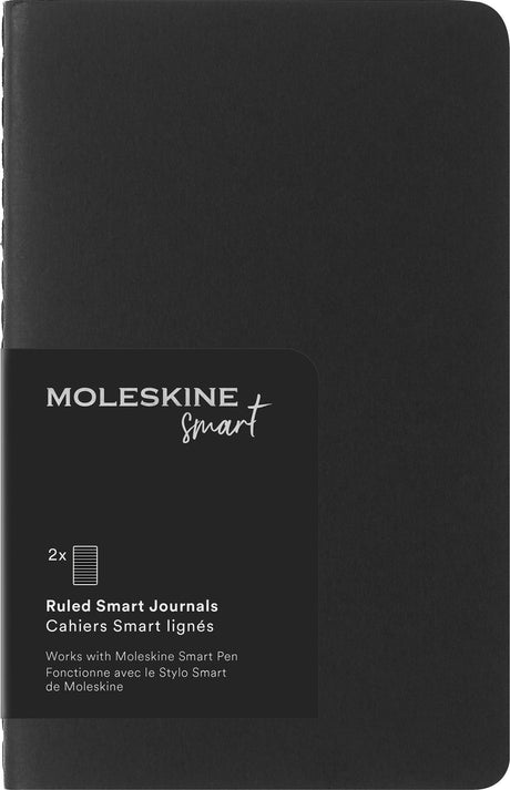 Notatnik Moleskine – inteligentna kolekcja – notatnik – kieszeń – miękka okładka – w linie – czarny (zestaw 2 szt.)