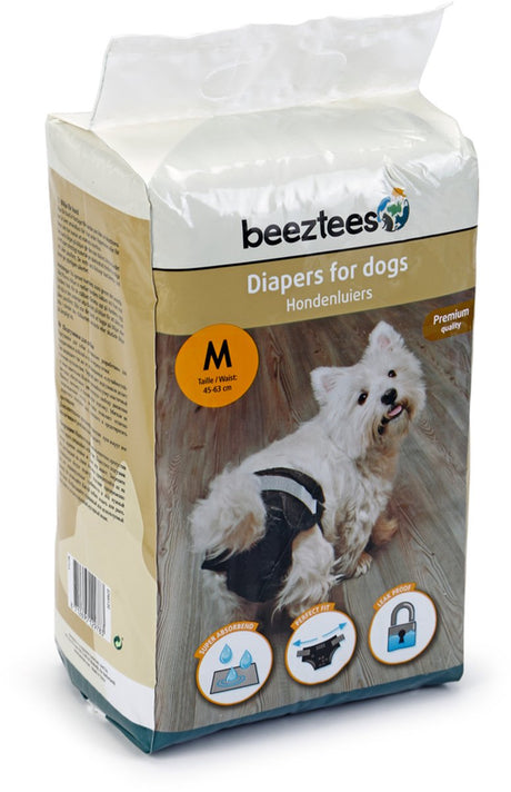 Pieluszki dla psa Beeztees m - spodnie grzewcze dla psa - czarne - 12 szt. m