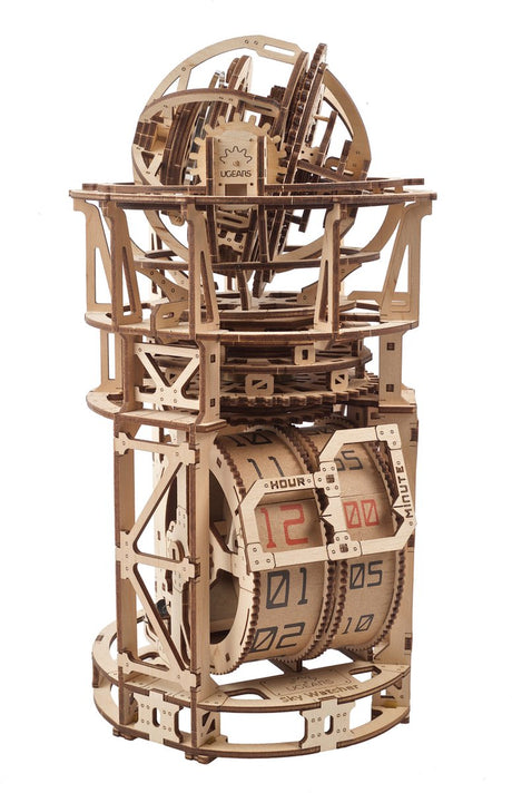 Drewniany model 3D Ugears - zegar stołowy obserwatora nieba