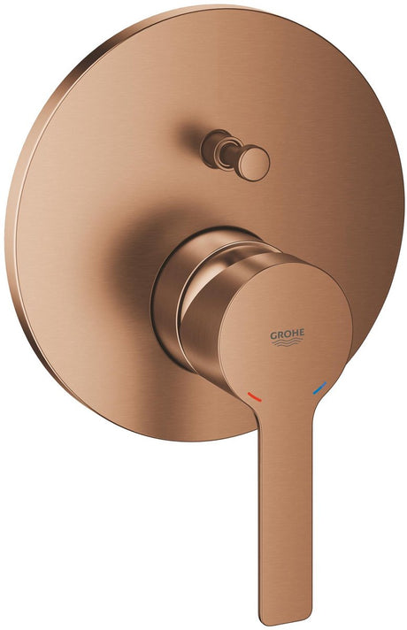 Grohe lineare nowy zestaw montażowy baterii wannowej – wbudowany – 2-kierunkowy przełącznik – jedwabny 46mm – szczotkowany ciepły zachód słońca
