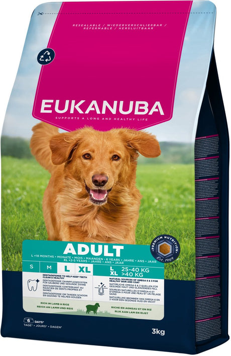 Eukanuba Adult duży szeroki ryż jagnięcy - karma dla psów - 3 kg