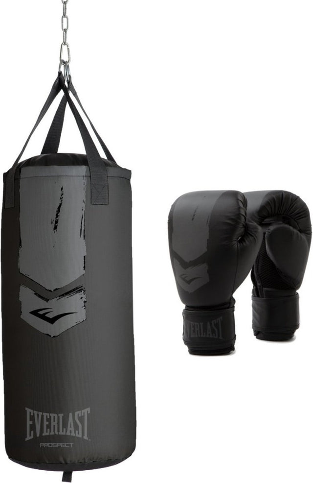 Everlast prospect 2 heavy bag kit, black grey, 76x28 cm