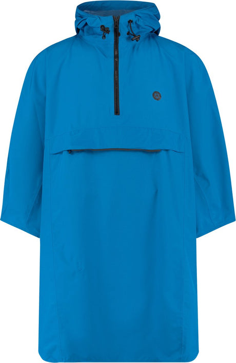 Agu go grant - regenponcho - fietsponcho - unisex - blauw - poray 5000 - waterdicht en winddicht - verstelbare capuchon - reflecterende details - gerecycled polyester - opvouwbaar