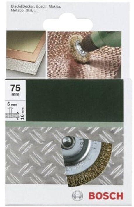 Bosch - szczotki tarczowe do wiertarek - drut falisty, mosiądzowany, 75 mm 75 mm, 0,2 mm, 4500 obr./min