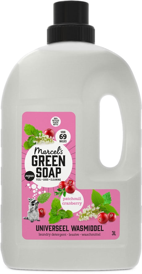 Marcel's green soap universeel wasmiddel - grootverpakking - patchouli cranberry - 3l - 69 wasbeurten