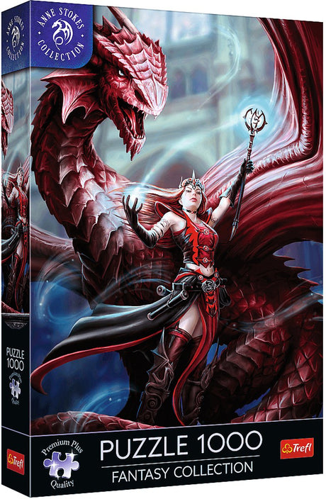 Puzzle Trefl 1000 elementów - kolekcja fantasy Szkarłatna Maga Anne Stokes.