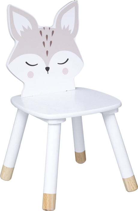 Krzesło dziecięce Atmosphera Foxy the Fox - biały - drewno - d28 x h52 cm - krzesła boczne