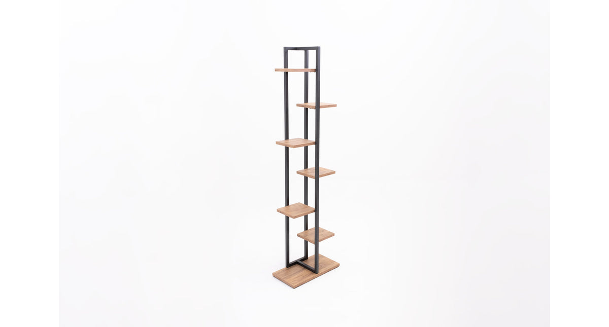Staand plantenrek metaal met planken 43x22x150cm kd