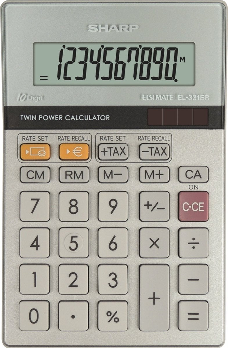 Kalkulator Sharp - srebrny - 10 cyfr - 1x bateria LR44