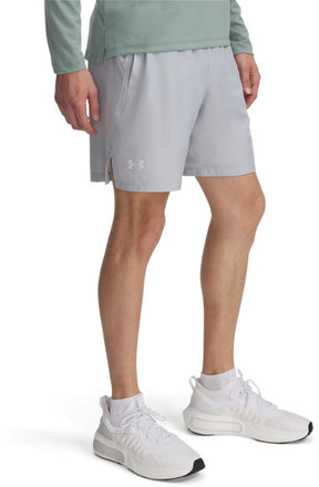 Under armour ua launch 7'' shorts-gry heren sportbroek - mod grijs wit reflective s