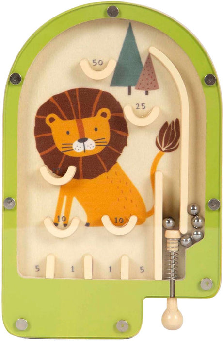 Mała stopa - drewniany mini pinball lew