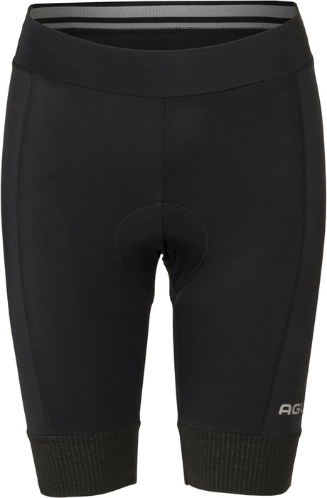 Agu essential - dames fietsbroek - short met core pad zeem - zwart - comfortabele elastische tailleband - reflecterende details - m