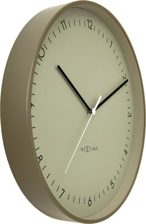 Nextime berlin l – wandklok – 40 cm – metaal – khaki – stil