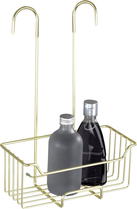Stojak prysznicowy Wenko milo stal nierdzewna matowe złoto 25x36cm - bez wiercenia - wiszący wieszak prysznicowy - kosz prysznicowy - zawieszany koszyk prysznicowy