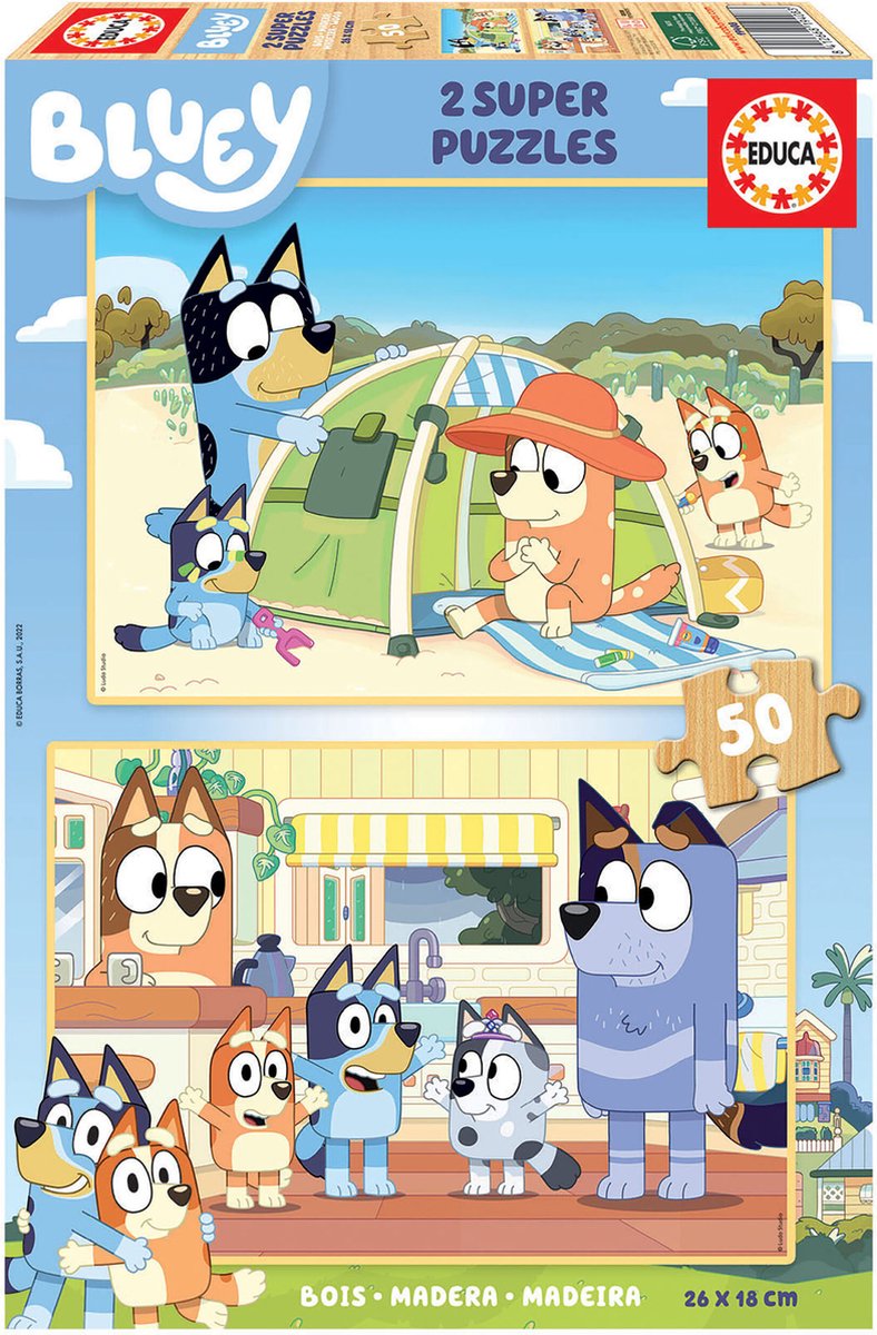 Educa - puzzle - 2x50 elementów - niebieskie