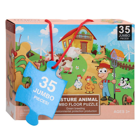 Zabawki Lobbes np. puzzle podłogowe farma, 35 szt.