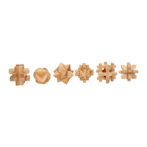Zestaw drewnianych puzzli mózgowych, 6 szt.