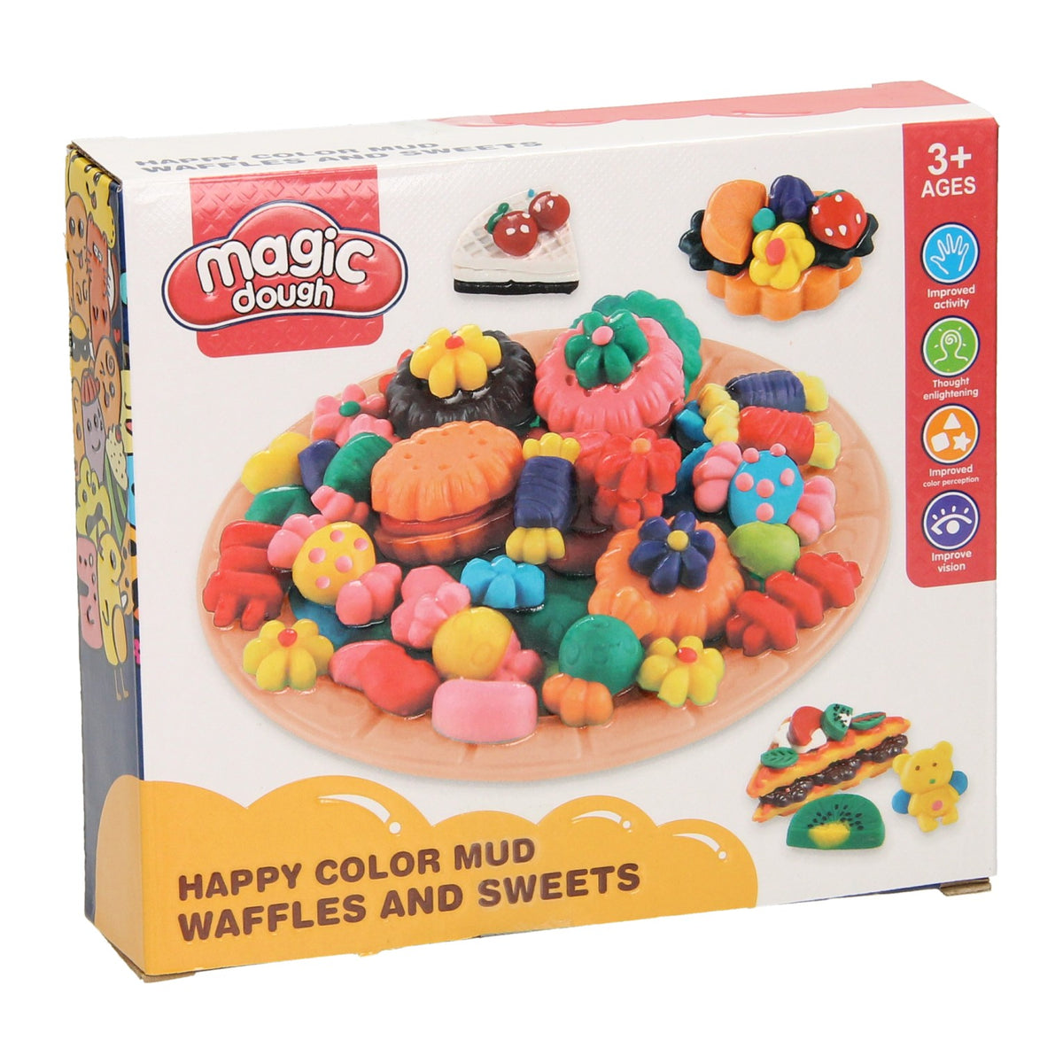 Kleiset eten lekkernijen - 4 kleuren klei
