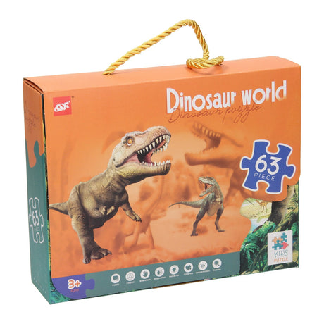 Układanka Świat dinozaurów, 63 elementy.