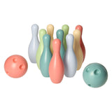 Lobbes bowlingset pastel in houder, 12dlg.