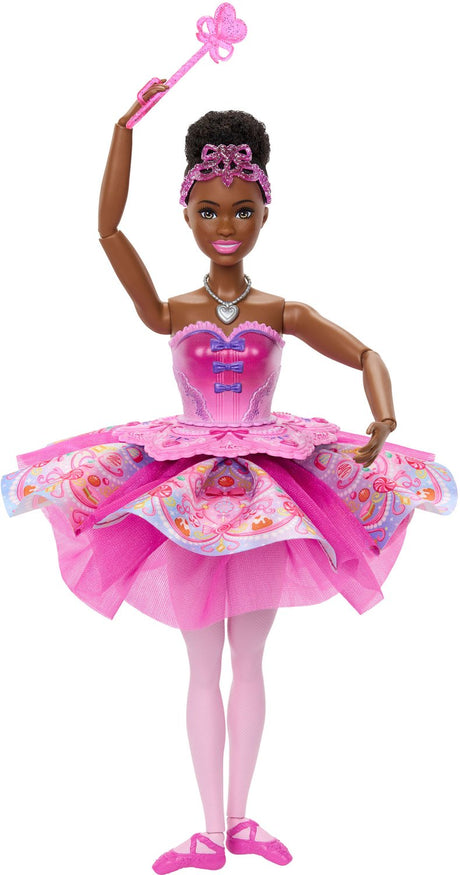 Barbie w cukierkowej lalce „Dziadek do orzechów” – z tutu i dodatkami baletnic