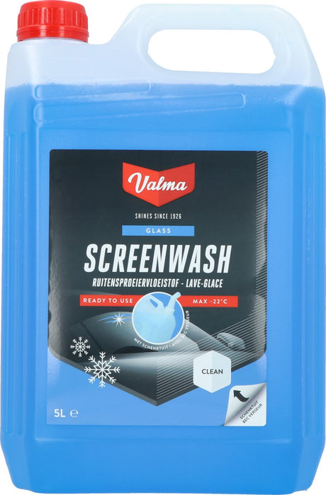 Płyn do spryskiwaczy Valma WK05S - gotowy do użycia - ochrona do -20°C - chroni przed ponownym zamarzaniem - usuwa owady i osady - 5 litrów