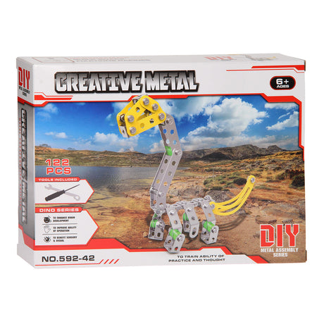 Zestaw konstrukcyjny metalowy dinozaur, 122 szt.