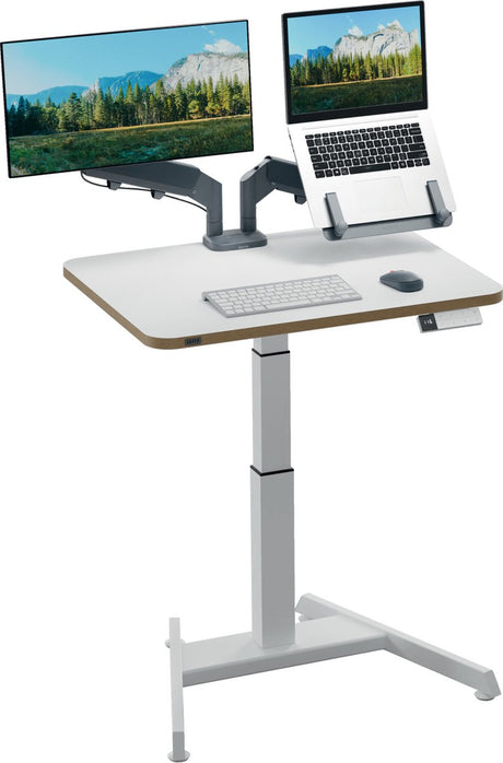 Biurko Leitz ergo typu sit-stand elektryczne - regulowana wysokość - małe biurko - z funkcją pamięci - 80 x 60 cm - biały