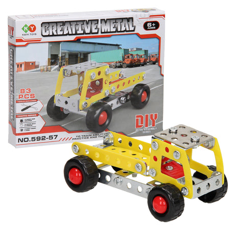 Lobbes speelgoed bv constructieset metaal kiepwagen, 83dlg.