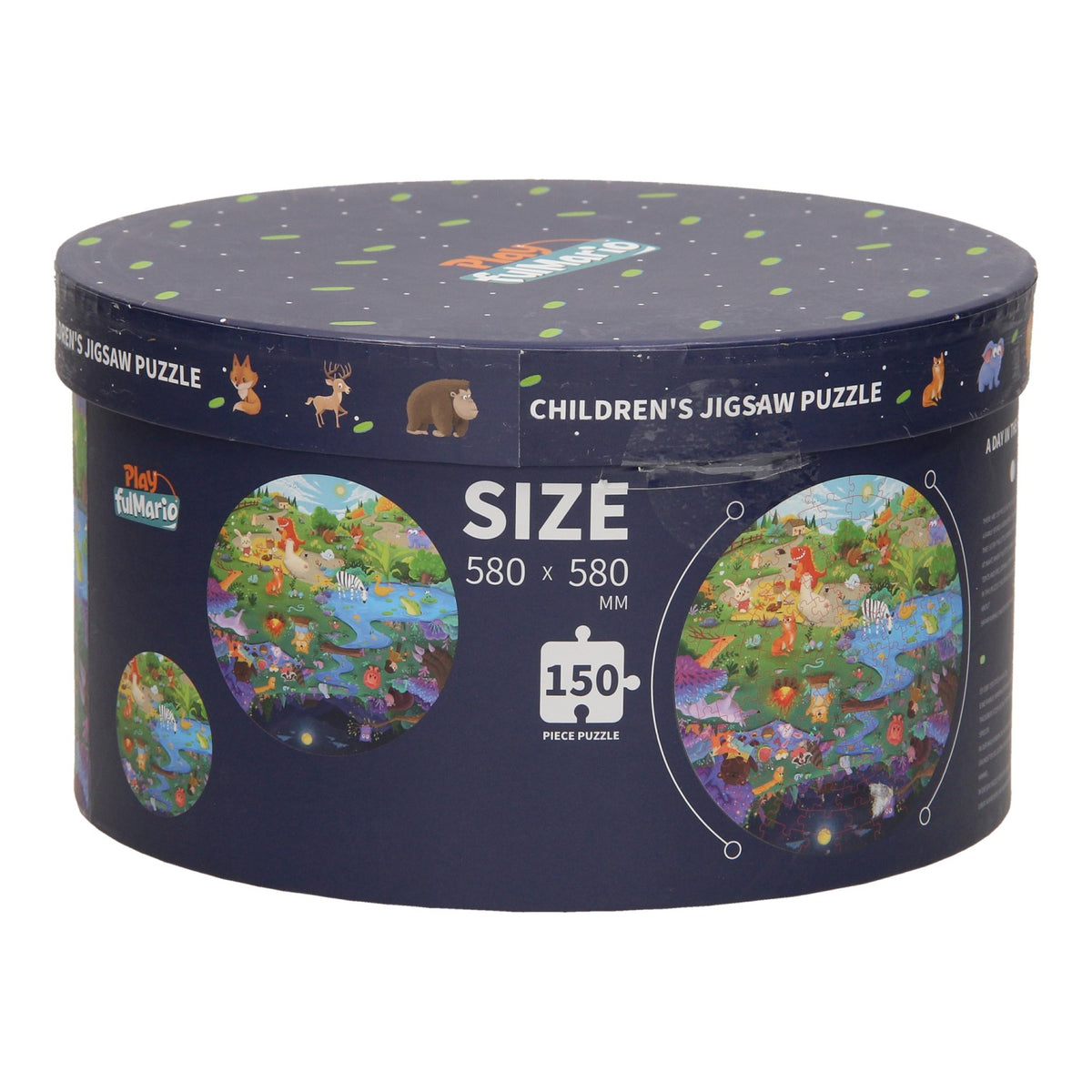 Okrągłe puzzle w pudełku Dzień Nocy, 150 szt.