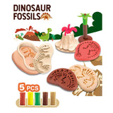 Kleiset dinosaurus fossielen - 5 kleuren klei