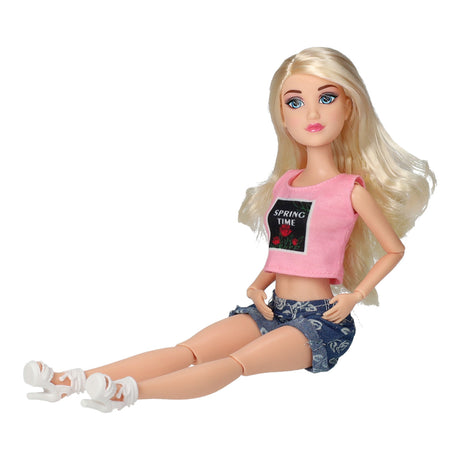 Modna seria dżinsów pop w kwiaty