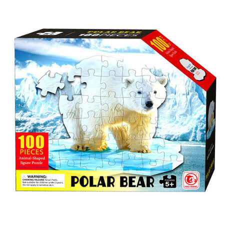 Lobbes Toys bv puzzle w kształcie misia polarnego, 100 szt.