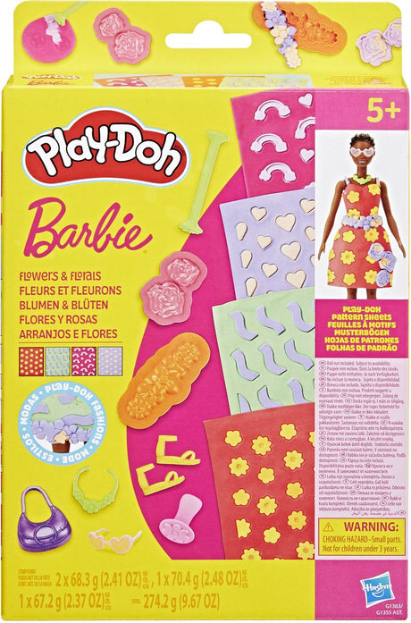 Zestaw wzorów Play-Doh Barbie kolorowe kwiaty - zestaw uzupełniający - modelina
