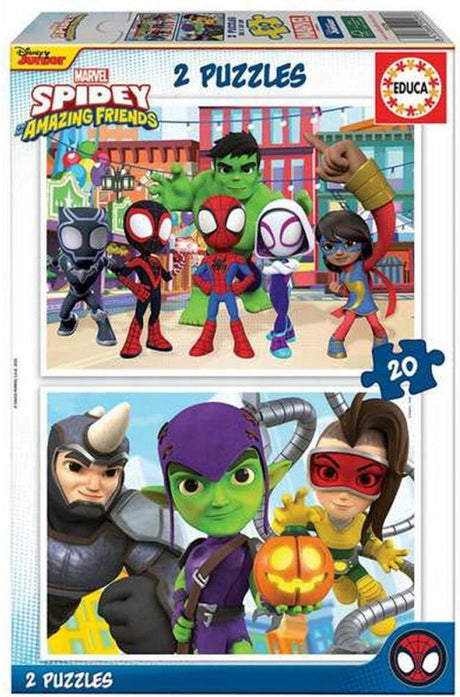 Educa - puzzle - 2 x 20 sztuk - Spider-Man i jego niesamowici przyjaciele