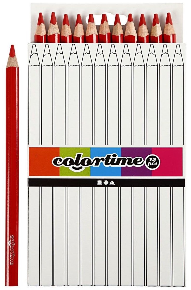 Kredki trójkątne jumbo firmy Creativ - czerwone, 12 szt.