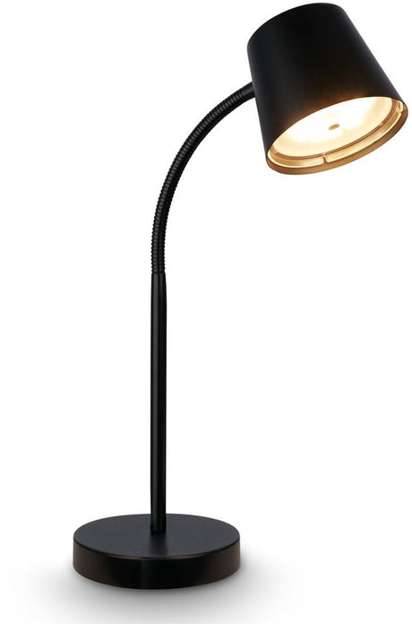 B.k.licht biwo - ładowalna lampa stołowa - obrotowa - lampa bezprzewodowa - ściemniana lampa biurkowa - ciepłe białe światło - 38,5 x 13 x 23 cm - czarny