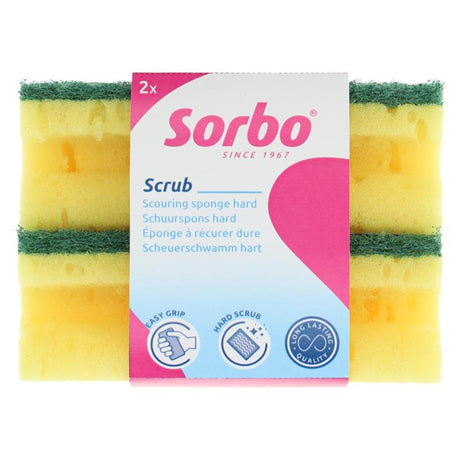 Gąbka do szorowania twarda Sorbo z rączką 11,5x6,5x4,5 kpl. 2 szt.