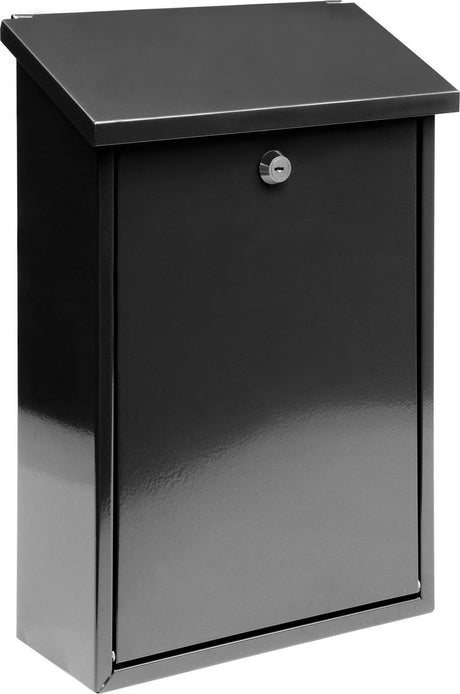 Skrzynka na listy Vorel z 2 kluczami - czarny połysk - 400x250x100 mm