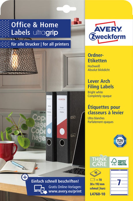 Etykiety na grzbiecie Avery l4760-10 192 x 38