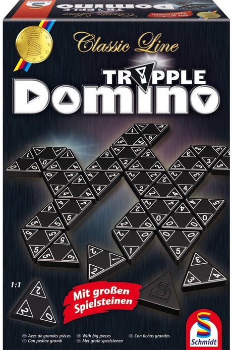Schmidt ® - potrójne domino - linia klasyczna - gra planszowa - strategiczna gra domino z trójkątnymi kamieniami - od 6 lat - 1-4 graczy
