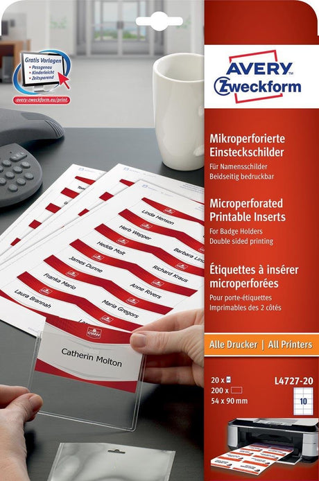 Wizytówka Avery zweckform l4727-20