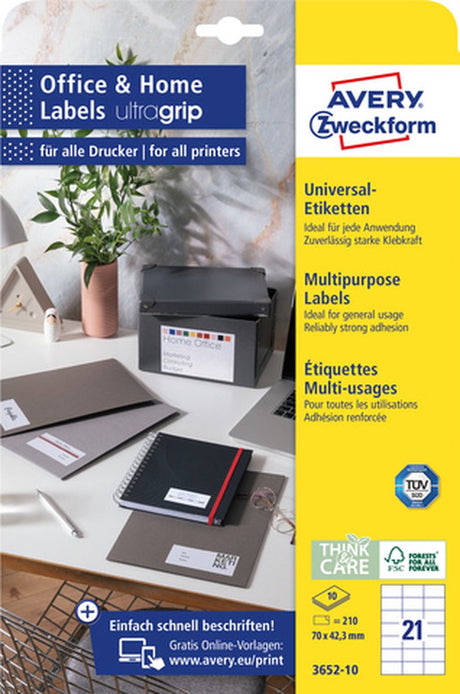 Etykiety Avery Zweckform Avery 3652-10 70 x 42,3