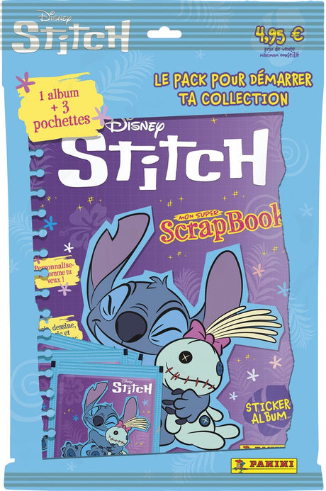 Asmodee Disney - pakiet startowy panini Stitch 1 album + 3 paczki naklejek - nl