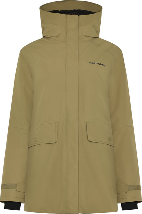 Damska kurtka outdoorowa typu parka Didriksons tuva wns w kolorze oliwkowym