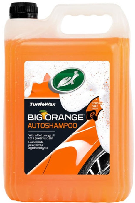Szampon samochodowy Turtle Wax Big Orange - szybko usuwa brud i osad - nadaje olśniewający połysk - efekt bez smug - 5 litrów