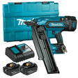 Makita spijkermachine 18v dbn901rte 20-22° 50-90mm 2x5,0ah