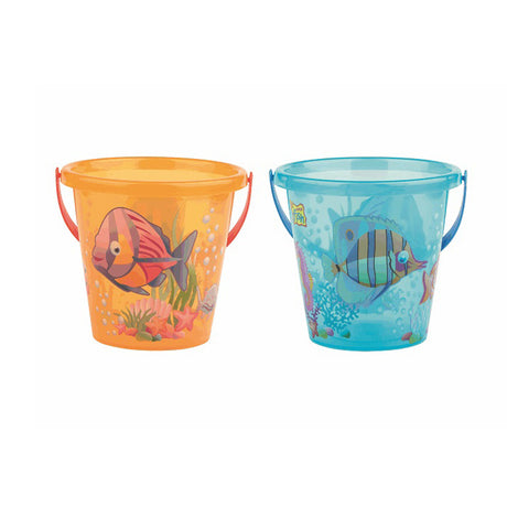 Wiadro podstawowe przezroczyste z nadrukiem rybki 17 cm 3,4l